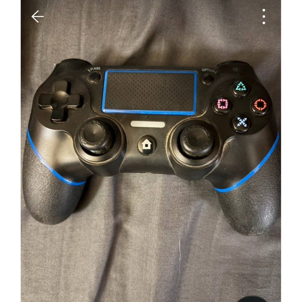 Odey PS-403 Wireless Controller for PS4 Black with Blue Accents Dual Vibration